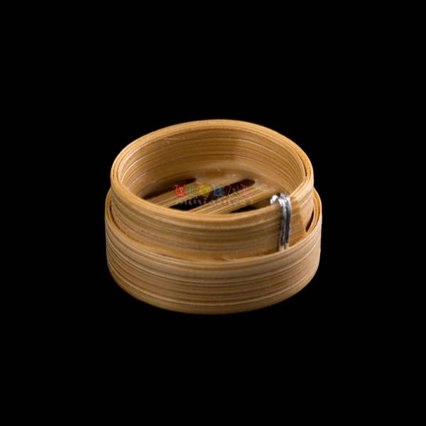 Dollhouse Miniatures Handcrafted Bamboo Chinese Bun Dim Sum Steamer Kitchen Cooking Food Container Decoration Supply