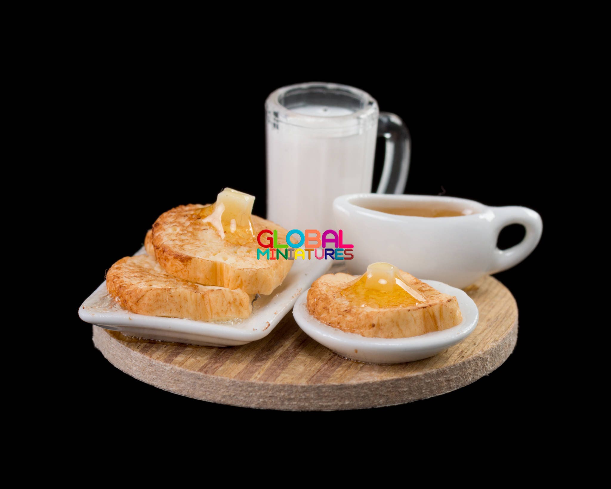 1/12 Miniatur Frühstück Butter Toast Kaffee Puppenhaus Küche Zubehör 