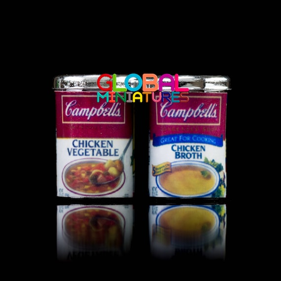Dollhouse Miniatures Campbells Chicken Can Soup Food Cooking Kitchen Decoration