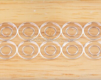 Dollhouse Miniatures Clear Plastic Round Saucer Dish Tableware Kitchen and Dining Table Diorama Decoration