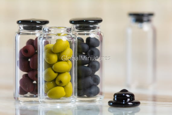 Glass Food Tall Jars, Olive Jars