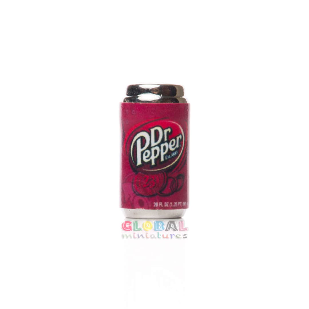 Miniature Soda Can Dr.pepper, Dollhouse Drink Prop, 1:6 Scale