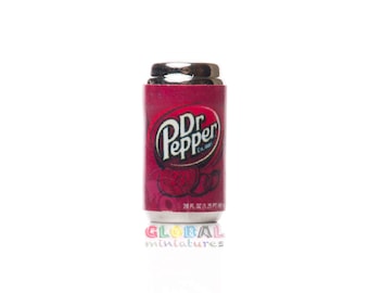 Miniatura de lata de refresco Dr. Pepper, accesorio para casa de muñecas, realista a escala 1:6, accesorio para diorama moderno.