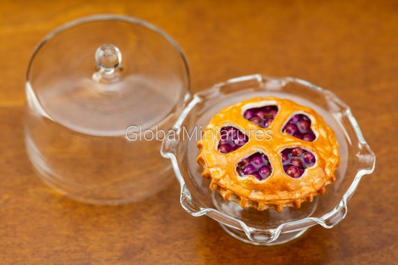 Dome Bakery Cover /& Stand Collection of Fruit Tart Dollhouse Miniatures