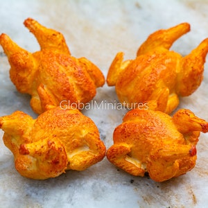 Puppenhaus Miniaturen Ganzes gebratenes Huhn Thanksgiving Essen Dekoration [Menge Optional]