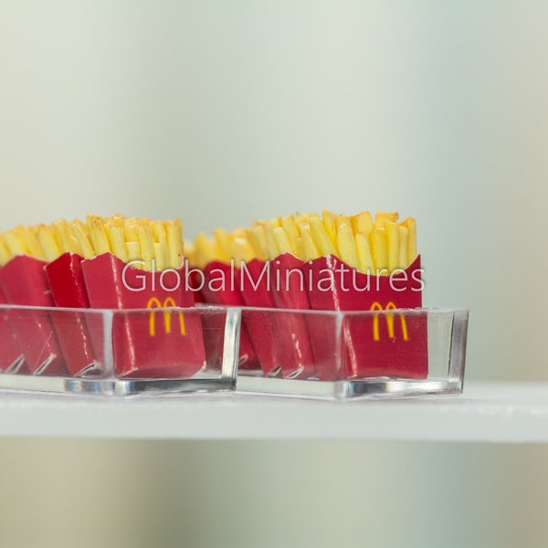 Dollhouse Miniatures Bag of McDonald French Fries Chip Fast Food Decorating Supply - 1:12 Scale