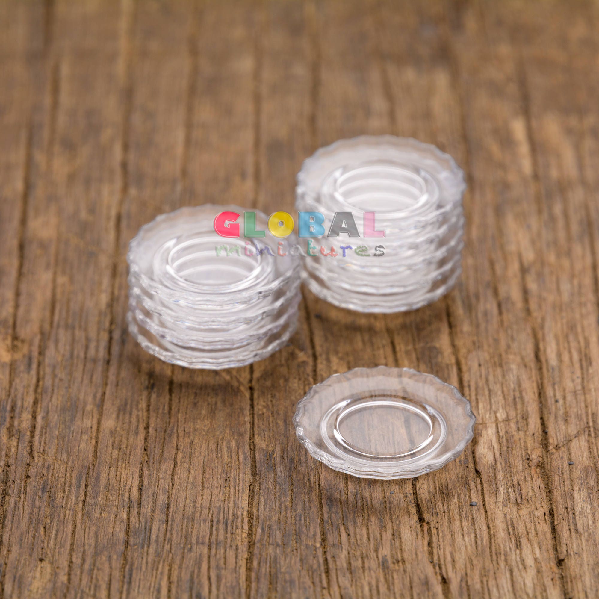 10x25 mm White Edge Scalloped Plate Dollhouse Miniatures Ceramic Supply Deco 10x25 mm White Edge Scalloped Plate Dollhouse Miniatures Ceramic Supply Deco