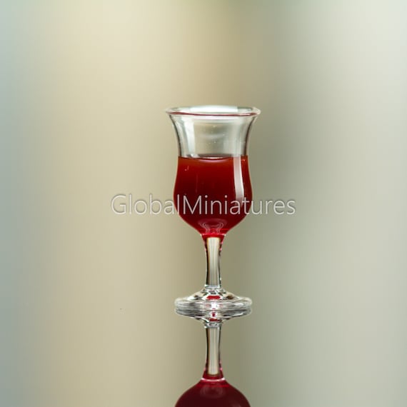 Dollhouse Miniatures Crystal Clear Glassware Martini Glass