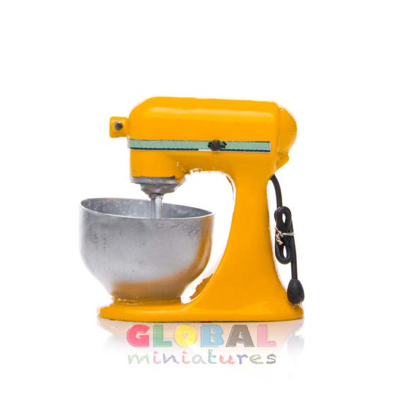 Dollhouse Miniature Yellow Kitchen Aid Mixer
