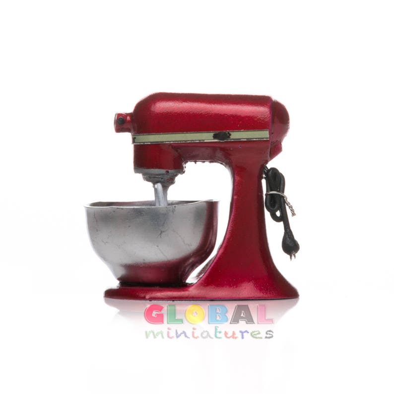 Dollhouse Miniature Metallic Red Kitchen Aid Mixer Etsy