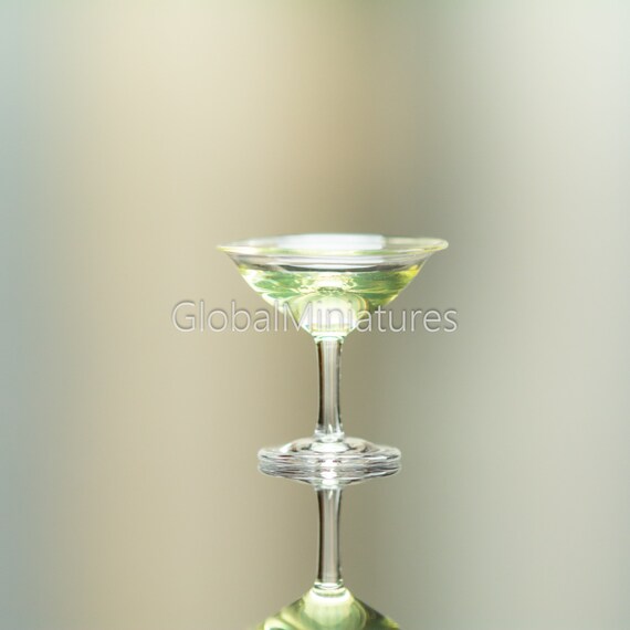 Dollhouse Miniatures Crystal Clear Glassware Martini Glass