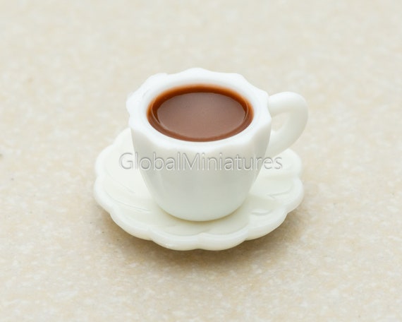 20 White Ceramic Coffee Tea Set Dollhouse Miniatures Food Supply Deco