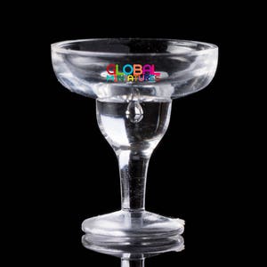 Dollhouse Miniatures Plastic Widemouthed Cocktail Glass Bar Accessory Supply - 1:12 Scale