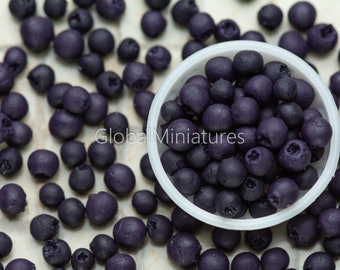 Miniatur Blaubeeren, Lose Blaubeeren, Maßstab 1:12, Puppenhaus Obst Versorgung, realistische Ton Beere Prop
