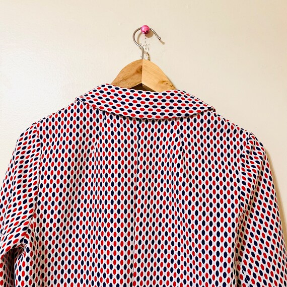 Vintage 70s Blazer Suit Jacket Polka Dot Red Whit… - image 3