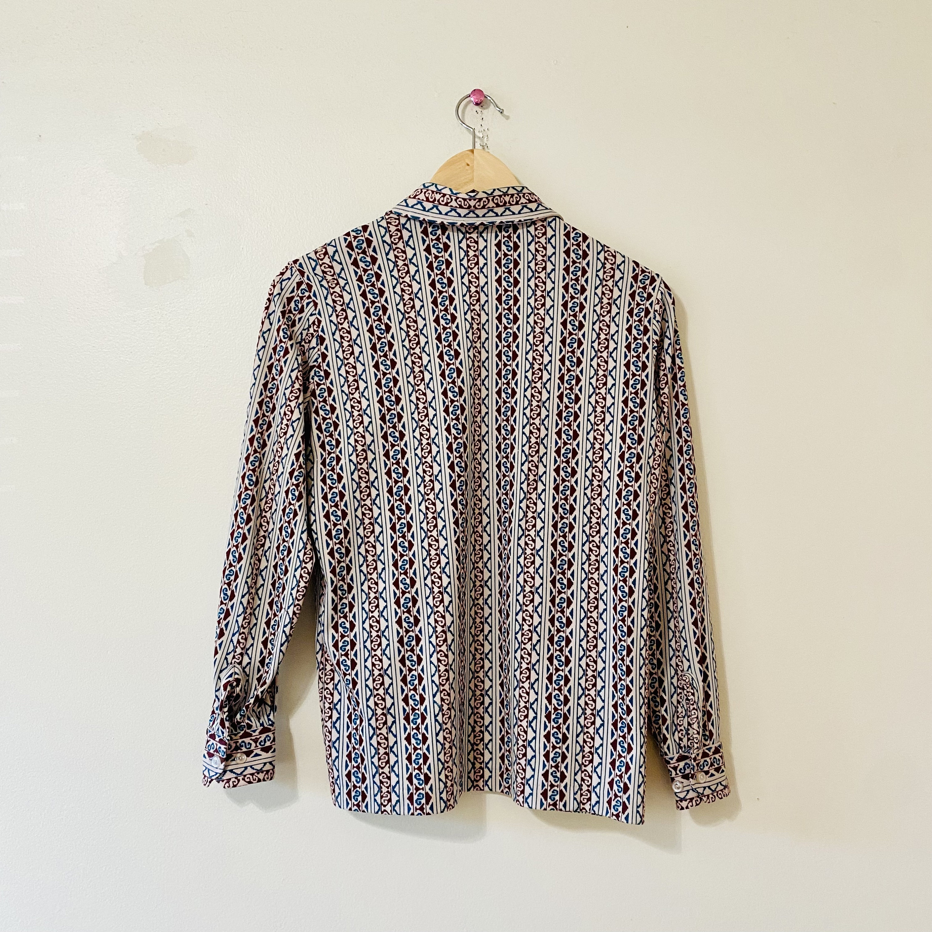 Vintage 60s Sears Long Sleeve Button Down Shirt Collared Retro 12