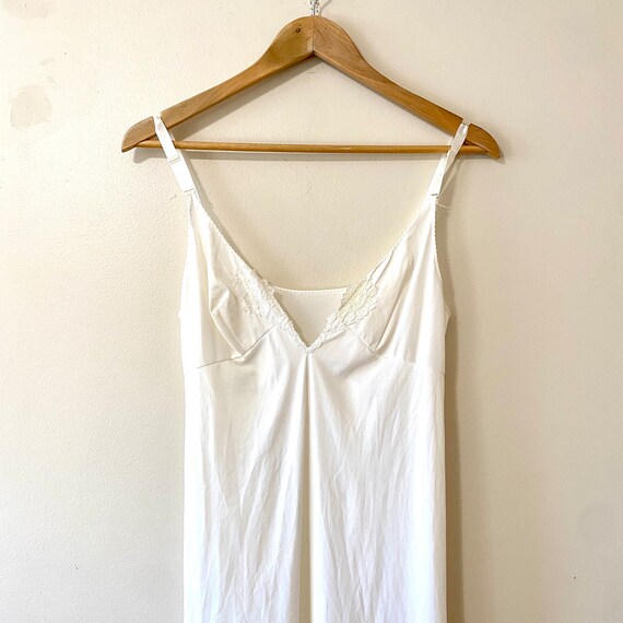 Vintage 60s Slip Dress Nightgown White Ivory Sear… - image 3