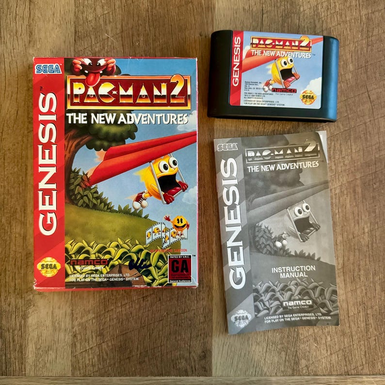 Vintage 90s Sega Genesis Pac Man 2 Video Game Cartridge - Etsy