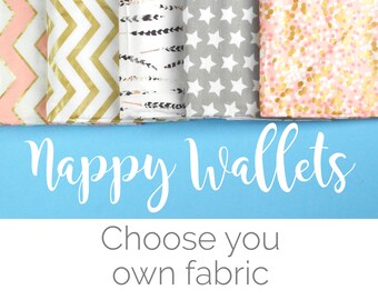 Cartera nappy - Bolso de embrague Nappy - Bolso de bebé - Bolsa de pañales - Soporte para pañales - Soporte de toallitas - Personalizado