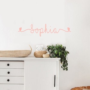 Heart name decal - Girls personalised wall decal - Playroom wall stickers - Nursery decoration - Typography wall decal - Boys nursery decal