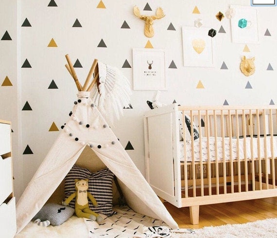 Triangle Decals Nursery Wall Stickers Kids Decor | Etsy UK