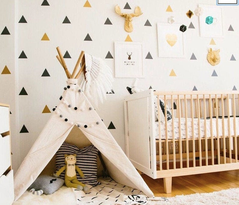 Triangle Decals Nursery Wall Stickers Kids Decor Etsy UK