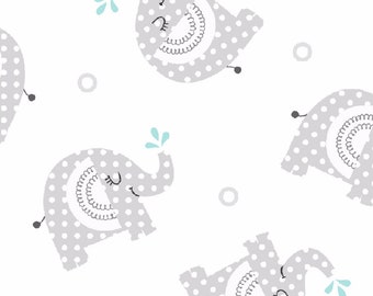 Organic Cotton Elephant Cot Sheet - Gender Neutral Nursery Bedding