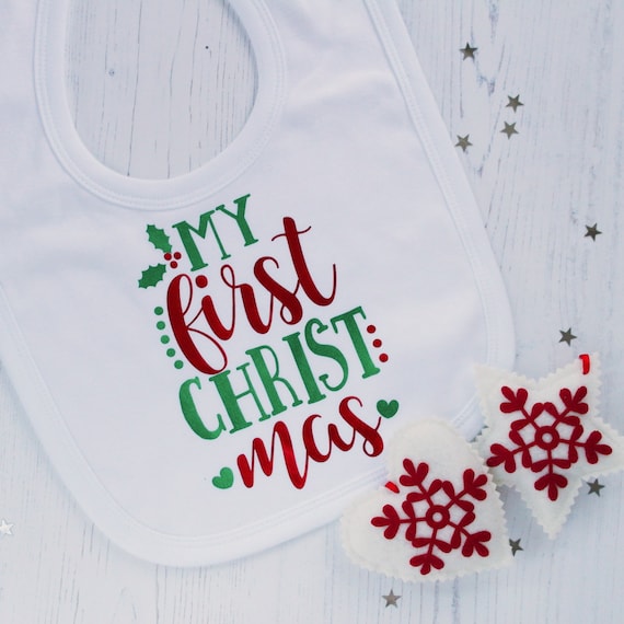 baby's first christmas bib