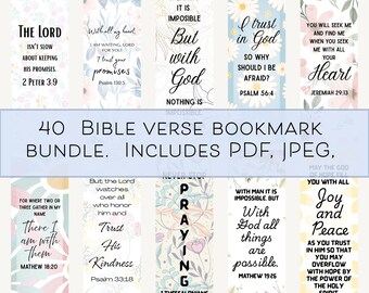 Christian Bookmark PNG Bundle, Printable Christian Art, Inspirational Floral Bookmarks, Digital Download, bookmarks for women bible bookmark