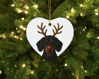 Decorazione personalizzata per bassotto, renna bassotto natalizia, decorazioni natalizie, decorazioni per l'albero, regalo festivo, decorazione natalizia, regalo per gli amanti dei cani