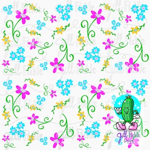 Naadloos bloemenpatroon: heldere lentebloemen (digitale download)