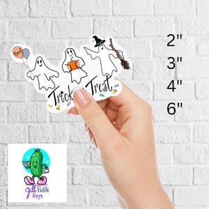 Whimsical Halloween Kiss-Cut Stickers - Trick-or-Treat Ghosts for Spooky Decor, Party Favors, Scrapbooking, Gift Wrapping