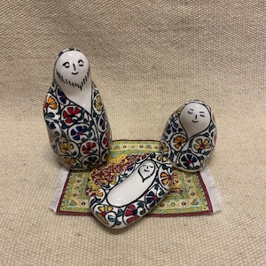 Nativity Set ,Manger Scene, Holy Family with Christmas colors