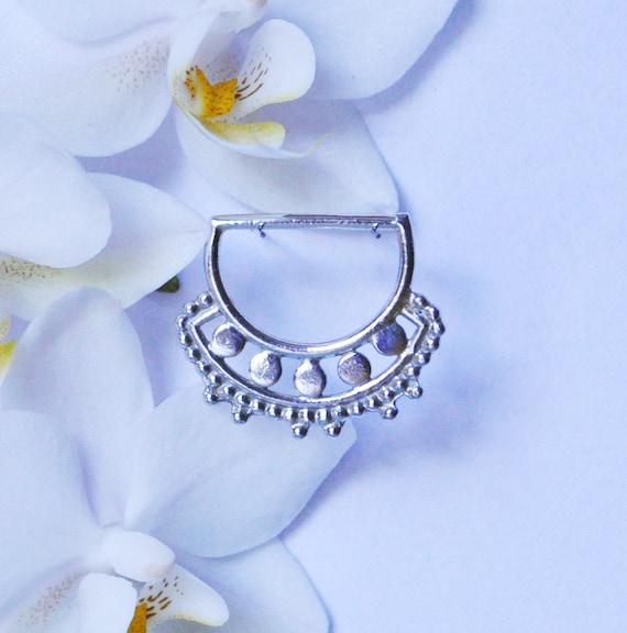 Mumbai Silver D ring Nipple Piercing Medium Size. Etsy