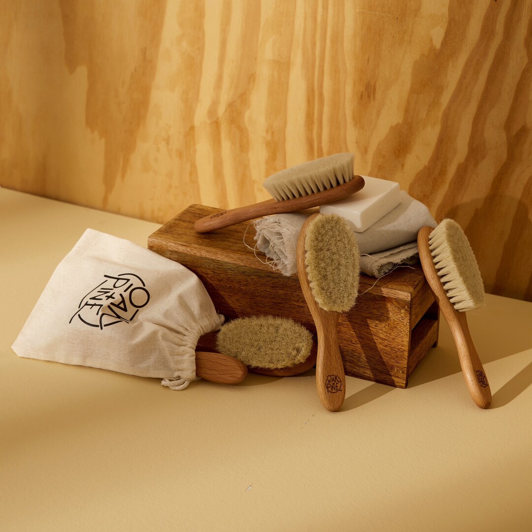 Baby Hair Brush / Goat Hair Brush / Newborn Care Hair Brush / Etsy