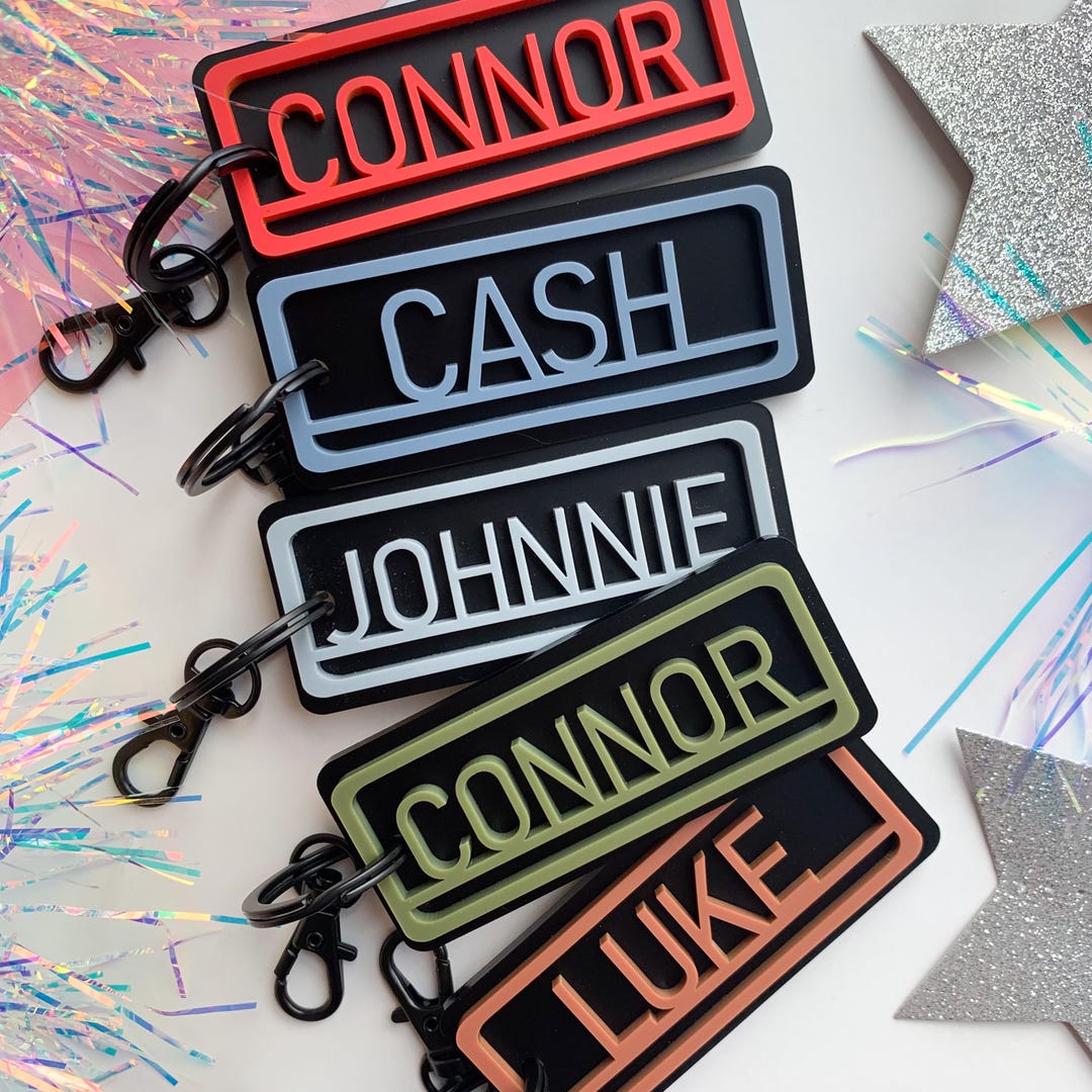 Boys Name Keychain Bag Tag Personalized - Etsy