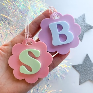 Scallop Flower Initial Bag Tag