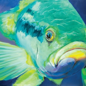 Big Green Fish  16&#39; x 20&#39; Signed Limited Addition Giclee Print on Paper