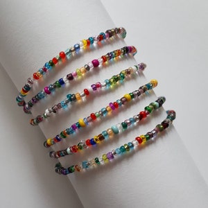 6pcs Colorful Beaded Bracelets Necklace Choker Bracelet Anklet Beach Fashion Colorful Bracelet Personalized Jewelry