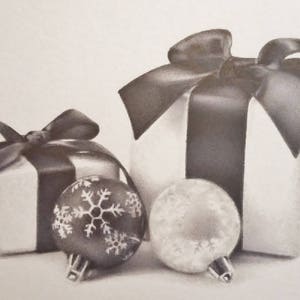 Disegno di Natale Biglietto di Auguri di Natale Buone Feste Felice Anno Nuovo Addobbi di Natale Regalo di Natale personalizzato a matita
