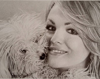 Custom portrait Drawing from photo Pencil illustration Black and white drawing Dog drawing Gift idea Birthday Anniversary