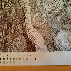 Starry Night Vincent van Gogh Landscape in pencil Pencil drawing Drawing from photo Black and white drawing Painting Moon Stars Cypress image 7