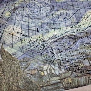 Starry Night Vincent van Gogh Landscape in pencil Pencil drawing Drawing from photo Black and white drawing Painting Moon Stars Cypress image 5