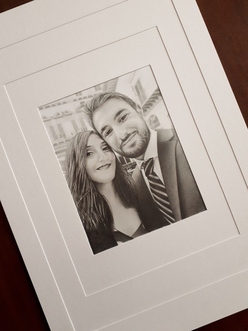 Commissioned portrait Example NOT AVAILABLE for SALE Private drawing Personalized pencil drawing from photo Wedding gift image 7