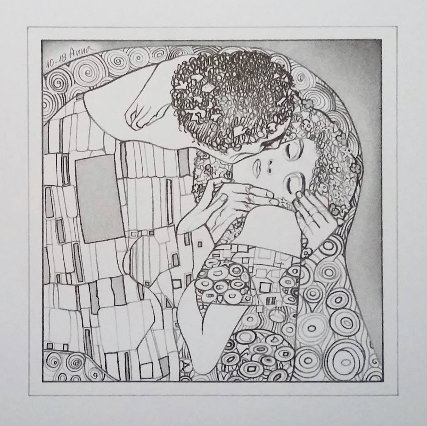 Tableau Sur Toile "Le Baiser" De Gustav Klimt - Reproduction Haute Qualité - Encadré Bois - Fait Main En Italie