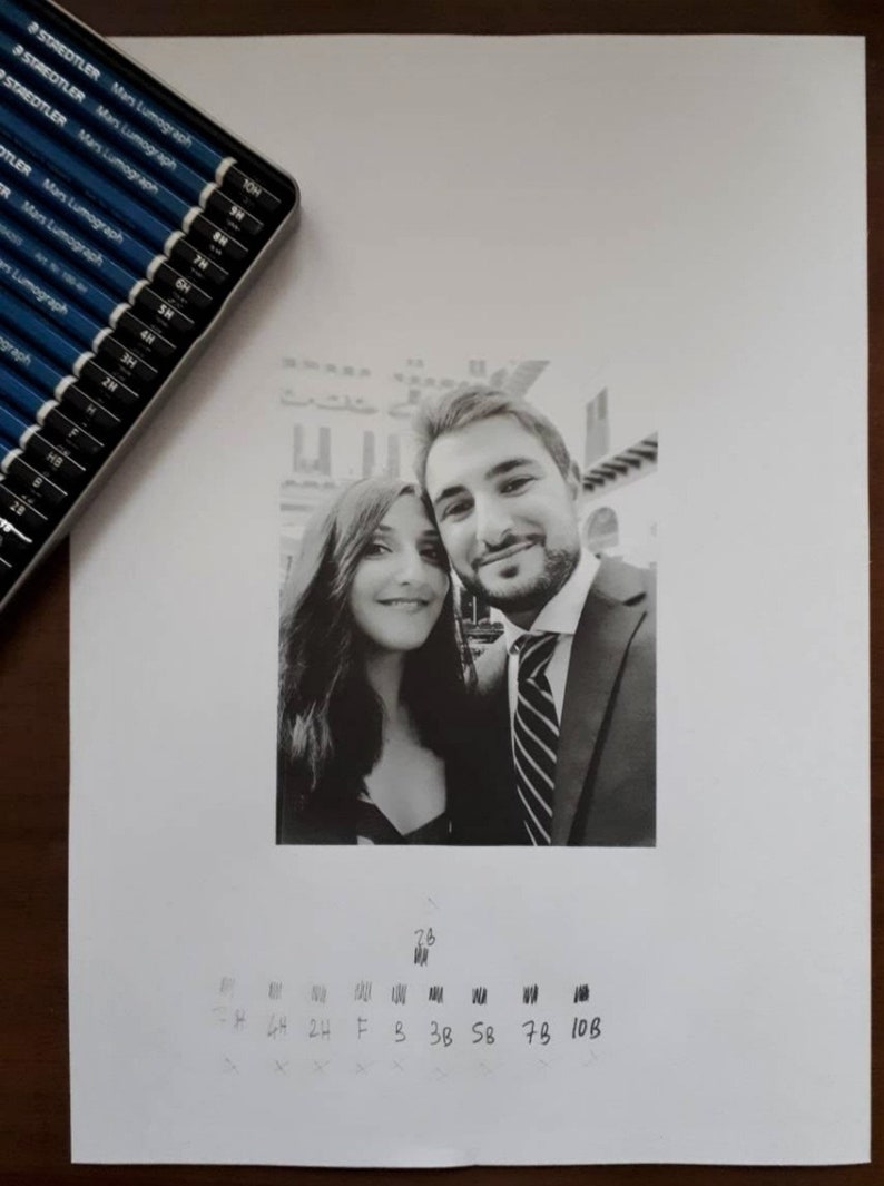 Commissioned portrait Example NOT AVAILABLE for SALE Private drawing Personalized pencil drawing from photo Wedding gift image 5