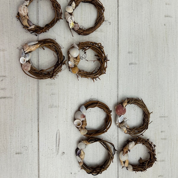 mini seashell grapevine wreaths