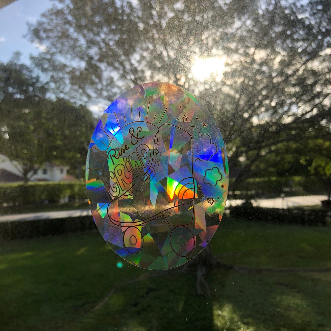 Roller Skate Decal Rainbow Suncatcher Decal Rise and Grind Etsy