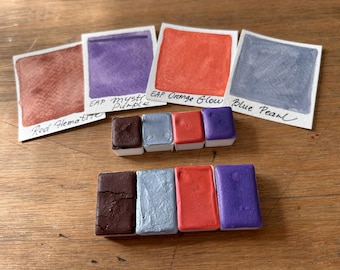 Handmade Watercolor palette of 4 pans Warm Sunset