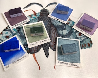 Handcrafted watercolor paint set of 6 full size Enchanted Creatures I